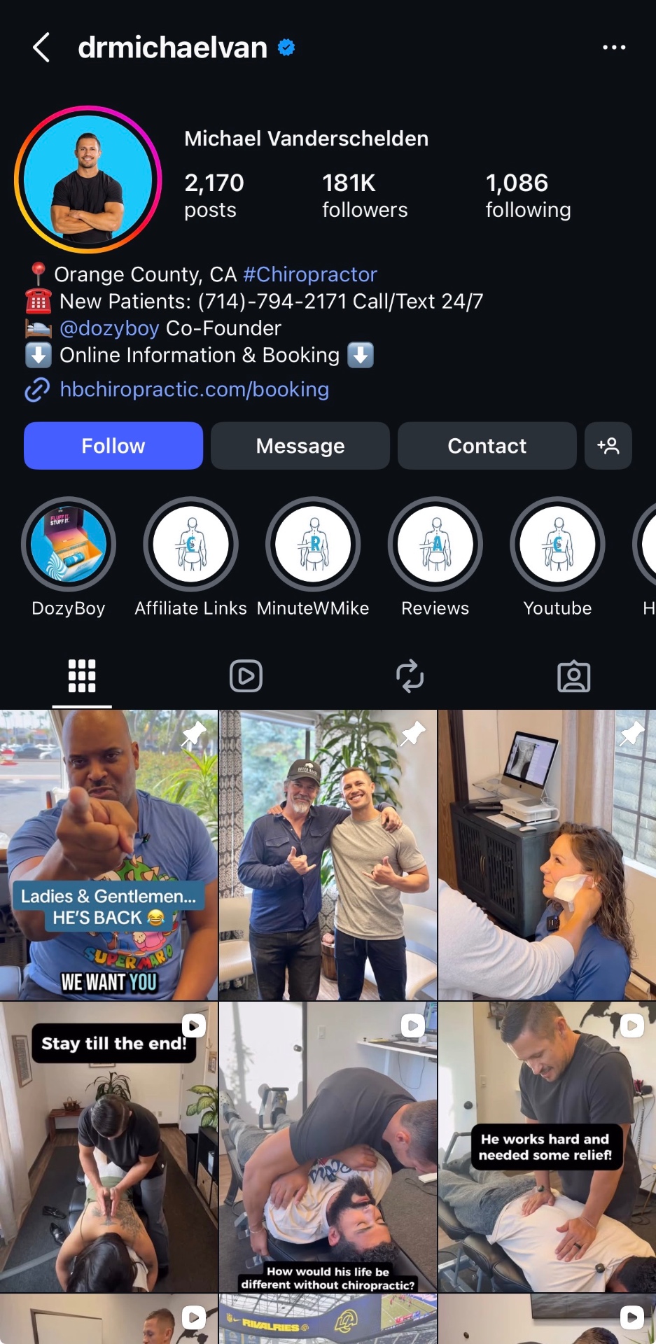 Dr. Michael - Chiropractor, Huntington Beach Instagram profile